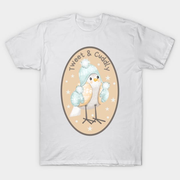 Cute Baby Bird, Tweet & Cuddly Pun T-Shirt by Coralgb